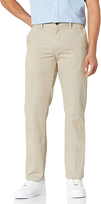 Photo 1 of Amazon Essentials Men's Slim-Fit Wrinkle-Resistant Flat-Front Chino Pant, Light Grey, 32x30