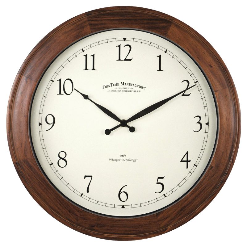 Photo 1 of FirsTime & Co.® Walnut Garrison Wall Clock, American Crafted, Walnut Wood, 16 x 2 x 16 in