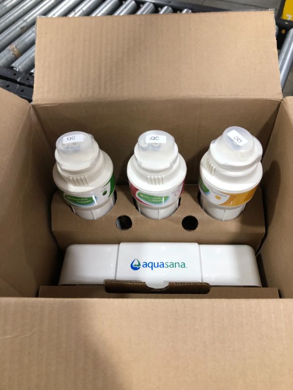 Photo 1 of Aquasana 3-Stage Max Flow Claryum Under Sink Water Filter System - Kitchen Counter Claryum Filtration - Filters 99% Of Chlorine - Brushed Nickel Faucet - AQ-5300+