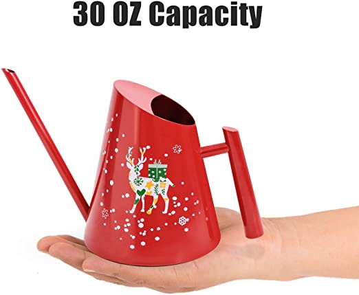 Photo 1 of Cesun Watering Can Indoor Plants - Small Decoration Water Can Stainless Steel Long Spout, Metal Water Can for House Plants & Flowers (Red, 30 oz)
