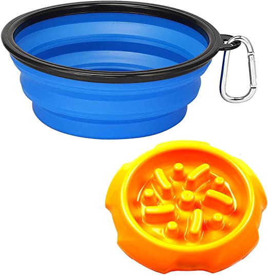Photo 1 of Collapsible Dog Bowl, Coll2 Pack Collapsible Dog Water Bowls for Cats Dogs, Healthy Design Dog Bowl to Prevent Suffocation, Convenient for Indoor and Outdoor use.
