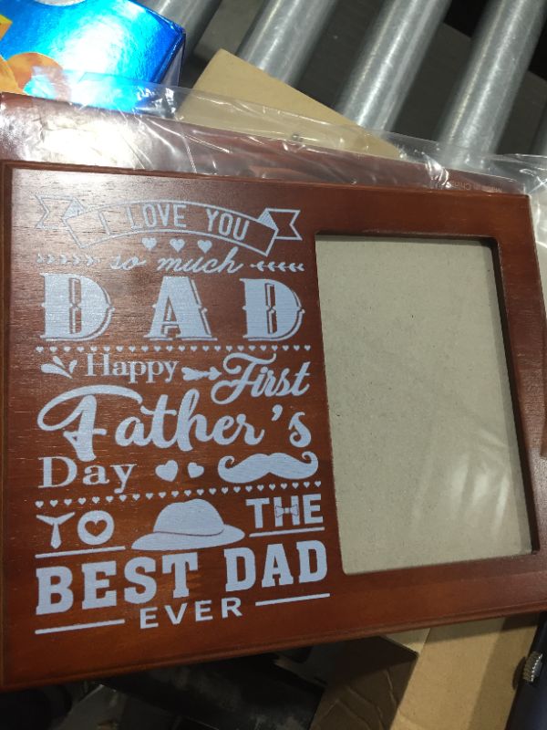 Photo 2 of First Time Father's Day Gifts | 2021 | Fathers | DAD | 1st | From Wife | Daughter | Son | Frame | Picture | Photo | Daddy | Wood Present