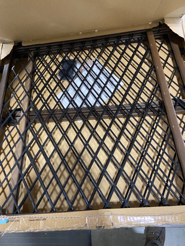 Photo 1 of Evenflo Position and Lock Farmhouse Pressure Mount Gate, Dark Wood