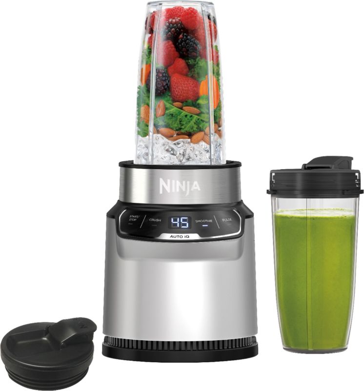 Photo 1 of Ninja - Nutri-Blender Pro Personal Blender with Auto-iQ - Cloud Silver
