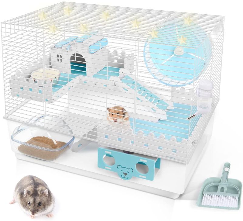 Photo 1 of BUCATSTATE Hamster Cages and Habitats Small Animal Cage with Accessories Rat Cage Mouse Cage Basic Cage for Syrian Hamster Gerbils