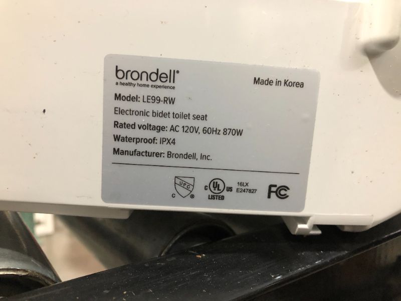 Photo 2 of Brondell Swash Electronic Bidet Toilet Seat LE99, Fits Elongated Toilets, White – Lite-Touch Remote, Warm Air Dryer, Strong Wash Mode, Stainless-Steel Nozzle, Saved User Settings & Easy Installation