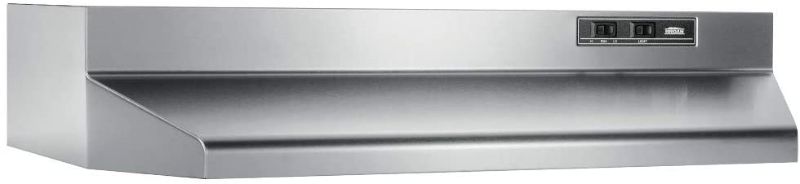 Photo 1 of Broan-NuTone 40000 Series 30 in. 210 Max Blower CFM Ducted Under-Cabinet Range Hood with Light in Stainless Steel