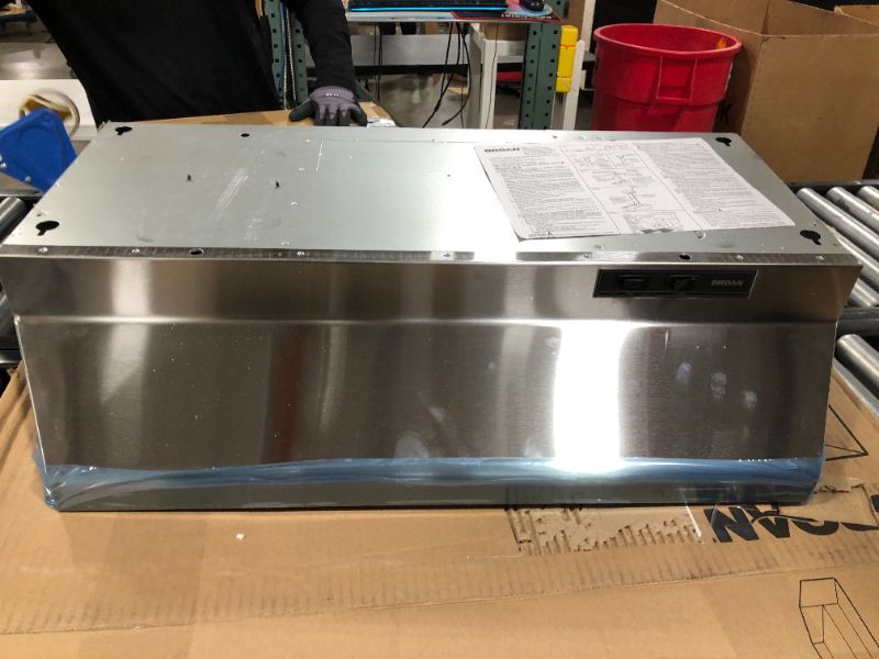 Photo 2 of Broan-NuTone 40000 Series 30 in. 210 Max Blower CFM Ducted Under-Cabinet Range Hood with Light in Stainless Steel