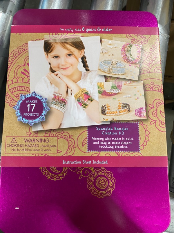 Photo 2 of Craftabelle – Spangled Bangles Creation Kit – Bracelet Making Kit – 366pc Jewelry Set with Memory Wire – DIY Jewelry Kits for Kids Aged 8 Years +
