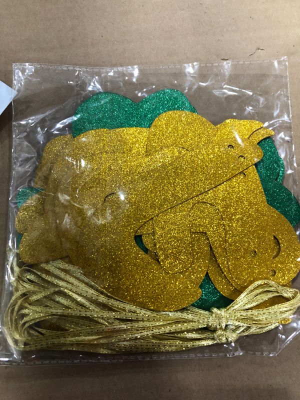 Photo 2 of 2 pack  Gold Glittery Let’s Get Shamrocked Banner- St. Patrick's Day Party Decorations,Home Decorations
