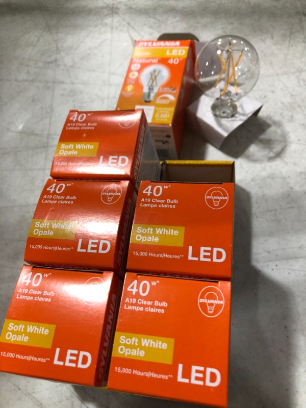 Photo 2 of A19 Clear Incandescent Rough Service Light Bulb, 40 Watt, 2700K Soft White, E26 Medium Base, 300 Lumens, 130V (6 Pack)
