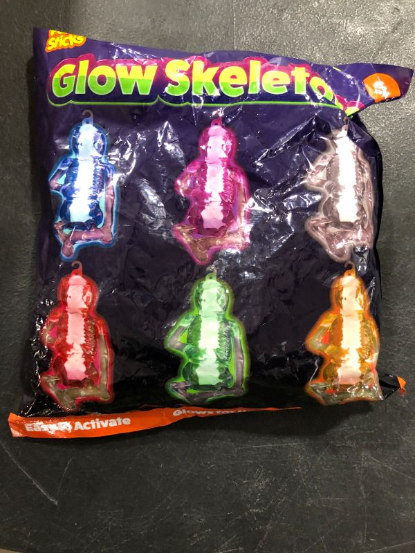 Photo 2 of 2 PACK Glow Sticks Glow Skeleton Necklaces - 4 Glow in The Dark Party Favors, Neon Toy for Kids Classroom Prizes and Glow Jewelry for Kids and Adults (6pk)