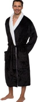 Photo 1 of Ross Michaels - Men's Plush Luxury Bathrobe with Sherpa Trim size s/m

