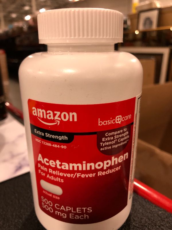 Photo 2 of Amazon Basic Care Extra Strength Pain Relief, Acetaminophen Caplets, 500 mg, 500 Count (Pack of 1)
bb 11/2022