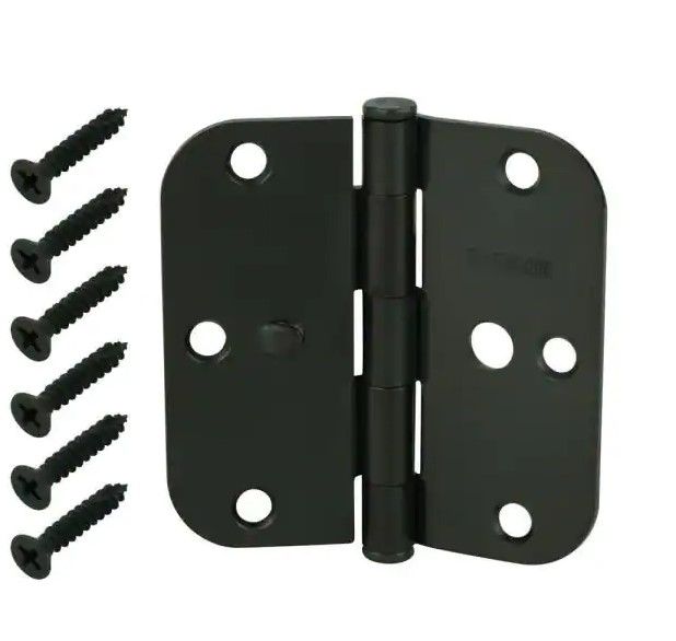 Photo 1 of 3-1/2 in. Oil-Rubbed Bronze 5/8 in. Radius Security Door Hinges Value Pack (3-Pack)