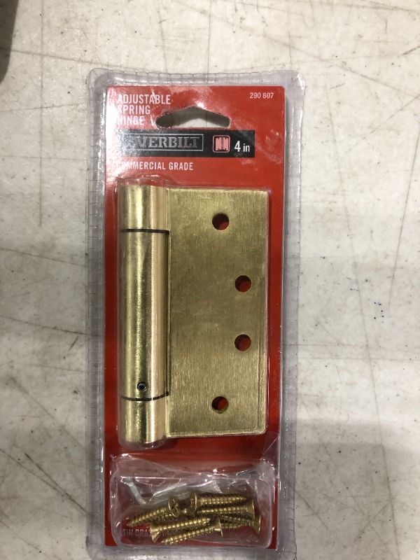 Photo 2 of 4 in. Square Satin Brass Adjustable Spring Door Hinge