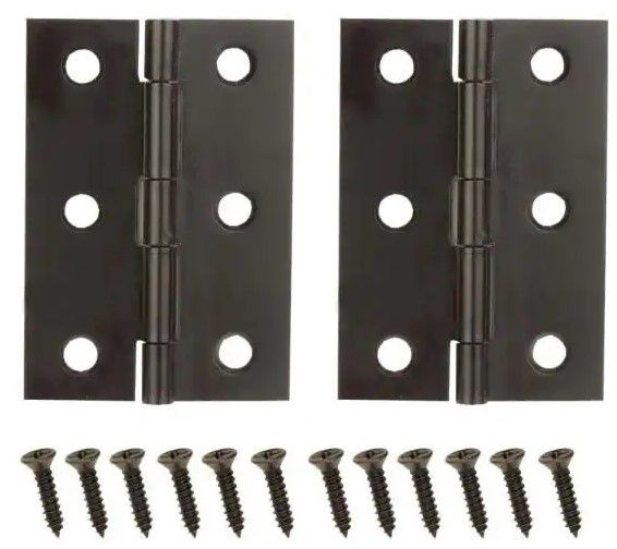 Photo 1 of 2-1/2 in. x 1-9/16 in. Oil-Rubbed Bronze Middle Hinges 3 PACK
