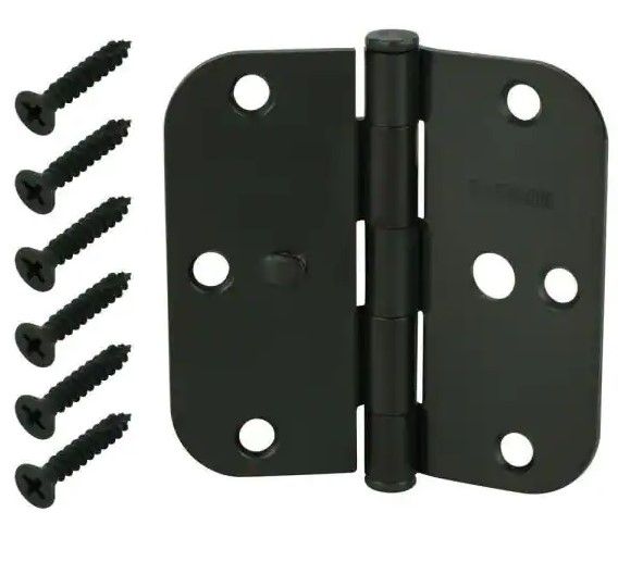 Photo 1 of 3-1/2 in. Oil-Rubbed Bronze 5/8 in. Radius Security Door Hinges Value Pack (3-Pack)
