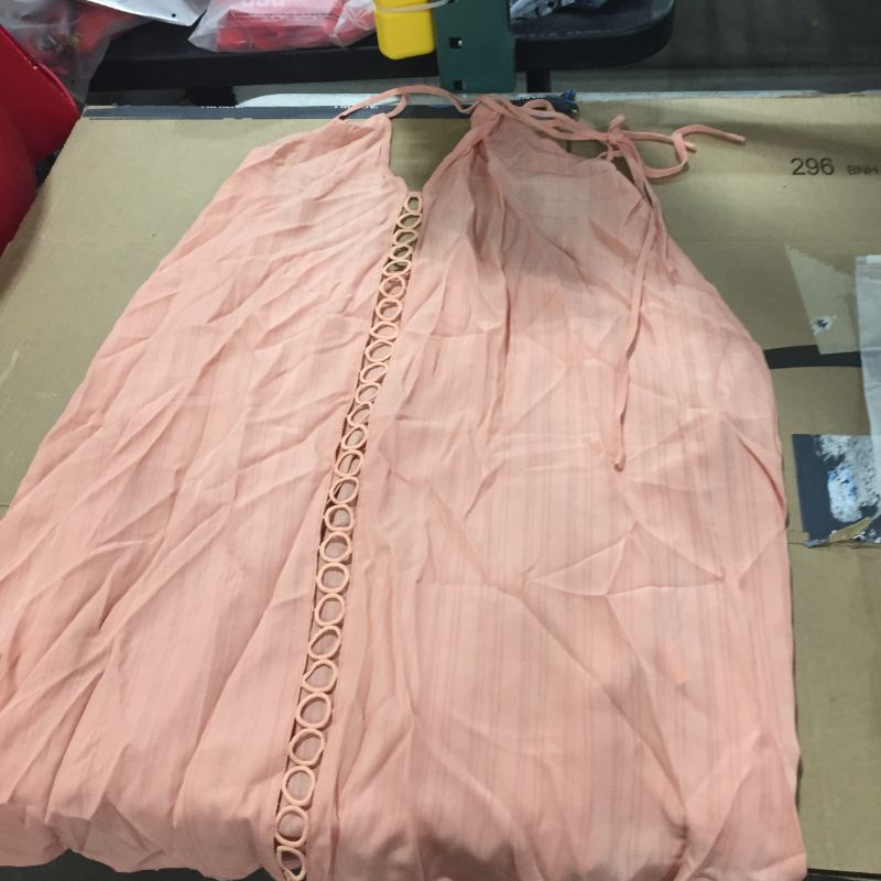 Photo 1 of Yasmine Halter V-Neck Backles Slip Cover-Up Dress MEDIUM 
