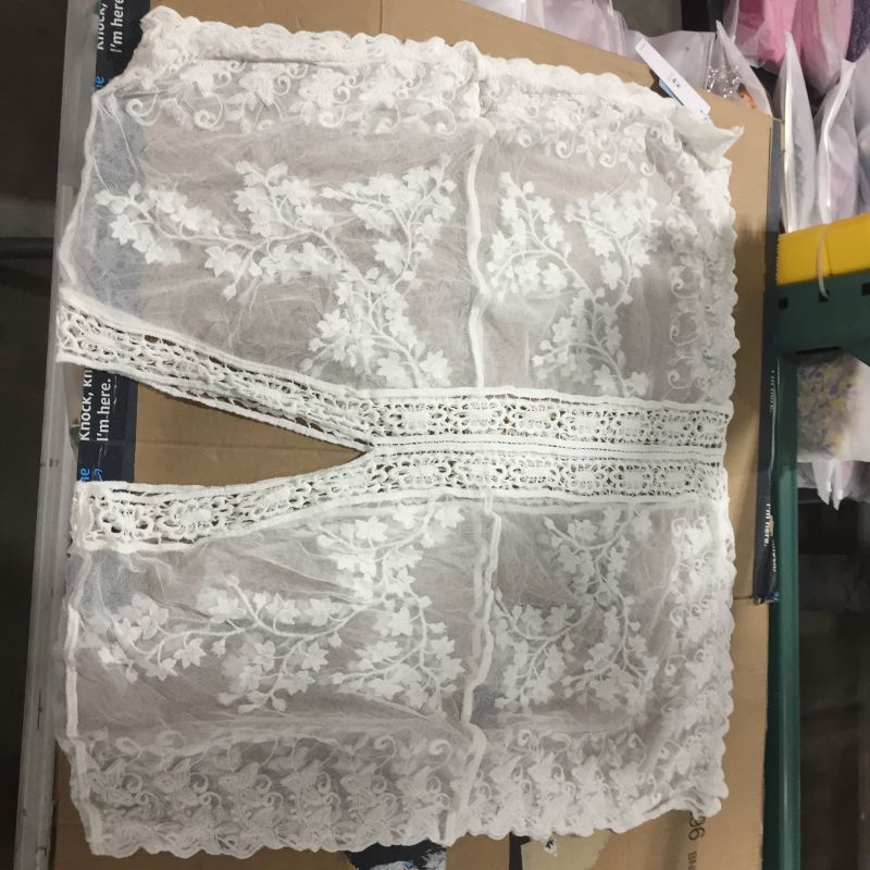 Photo 2 of White Lace Crochet Cover Up ONE SIZE 
 