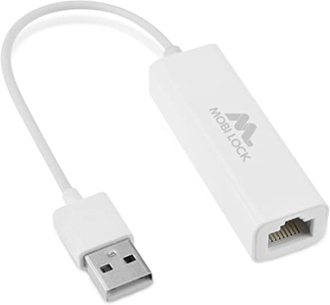 Photo 1 of USB Ethernet (LAN) Network Adapter Compatible with Laptops, Computers, and All USB 2.0 Compatible Devices Including Vista/XP, Windows 7 to 11, All Mac OS X, OS X, and macOS by Mobi Lock
