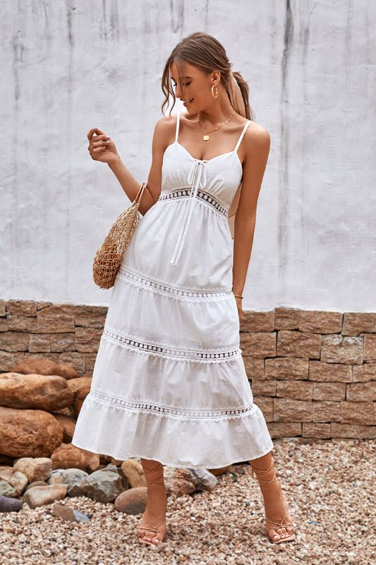Photo 1 of Summer Passion Lace Bow Tie A-Shape Dress
