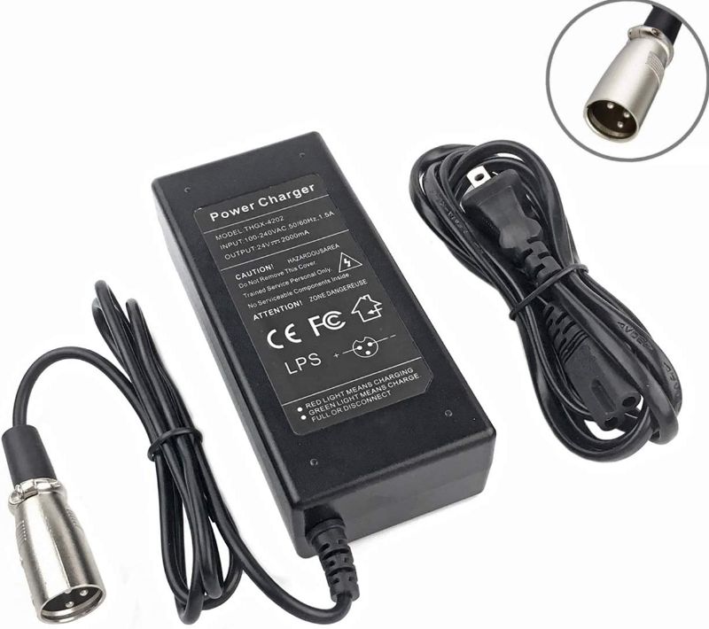 Photo 1 of 24V 2A New XLR Electric Scooter Battery Charger for Go-Go Elite Traveller Plus HD US, Ezip Mountain Trailz, Jazzy Power Chair

