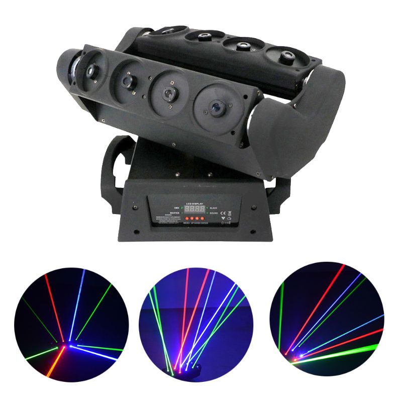 Photo 1 of 8 Head RGB Green Moving Head Spider Beam Proyector Laser Lights Disco DJ Party DMX Cabeza Movil LED Projector Stage Lighting
