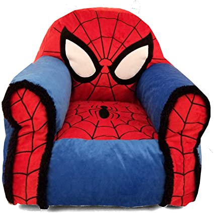 Photo 1 of Idea Nuova Marvel Spiderman Figural Bean Bag Chair with Sherpa Trim, Ages 3+, Red
