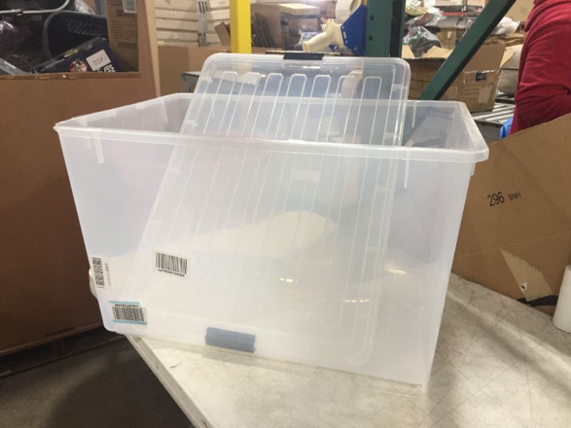 Photo 2 of IRIS 132qtPlastic Storage Bin Clear