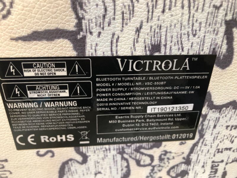 Photo 1 of Victrola Vintage 3-Speed Bluetooth Portable Suitcase Record Player with Built-in Speakers Upgraded Turntable Audio Sound Includes Extra Stylus Retro Map (VSC-550BT-P4) 