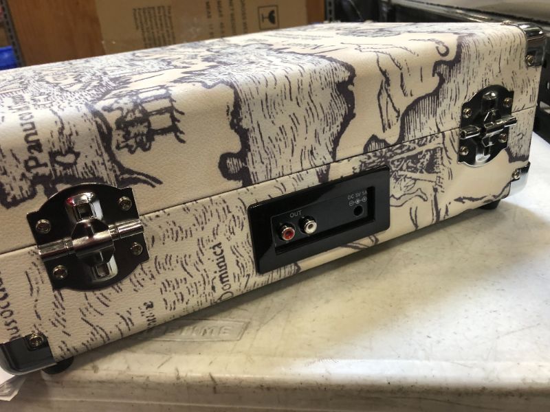Photo 1 of Victrola Vintage 3-Speed Bluetooth Portable Suitcase Record Player with Built-in Speakers Upgraded Turntable Audio Sound Includes Extra Stylus Retro Map (VSC-550BT-P4) 
