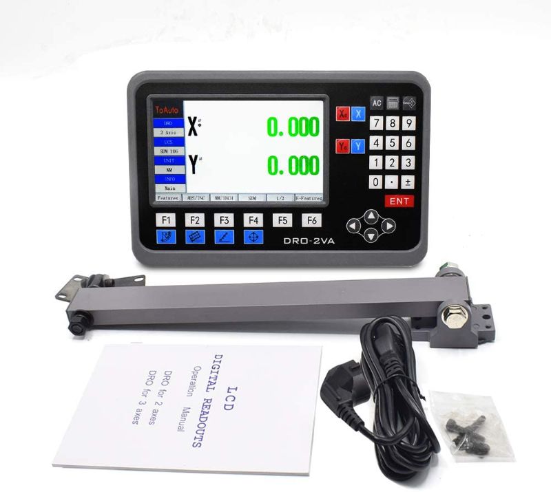 Photo 1 of 2 Axis Digital Readout DRO, LCD Display 5um Glass Linear Scale Meter for CNC Milling Lathe EDM Machine 