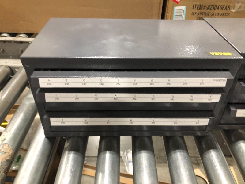 Photo 5 of VEVOR Drill Bit Dispenser Cabinet, Three-Drawer Drill Bit Dispenser for 1/16" to 1/2" & Letter Sizes A to Z, Five-Drawer Drill Bit Organizer for Wire Gauge Sizes #1 to #60, 3 Pieces Drill Cabinet Set
