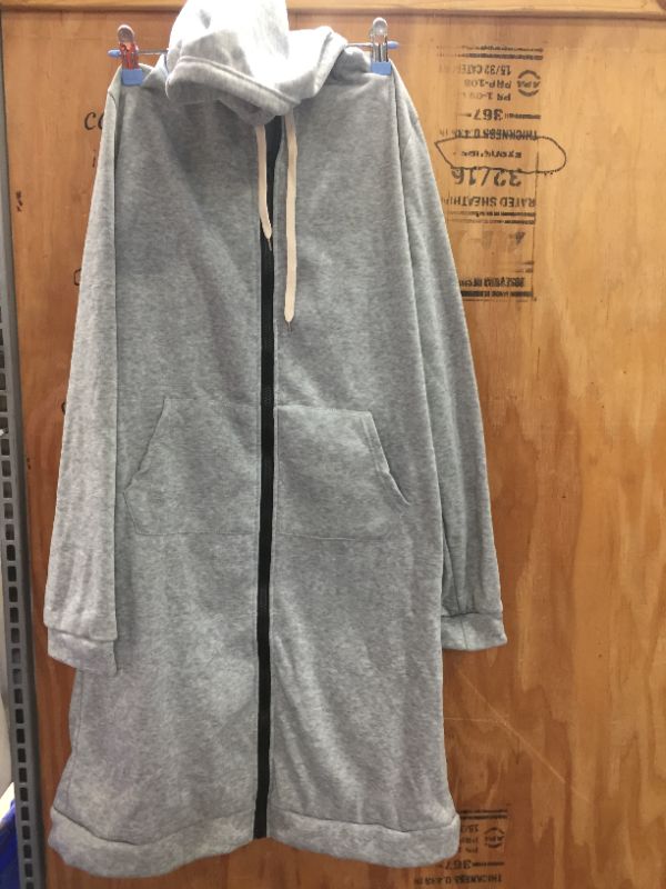 Photo 1 of Grey  Hooded Coat Lapel Zipper Open Front -Size 3