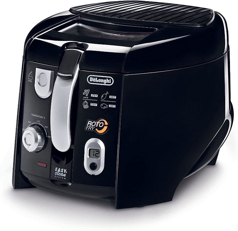 Photo 1 of De'Longhi D895 DeLonghi D28313UXBK Roto Deep Fryer, Black/Silver, 12.2 x 9.45 x 14.17 inches
