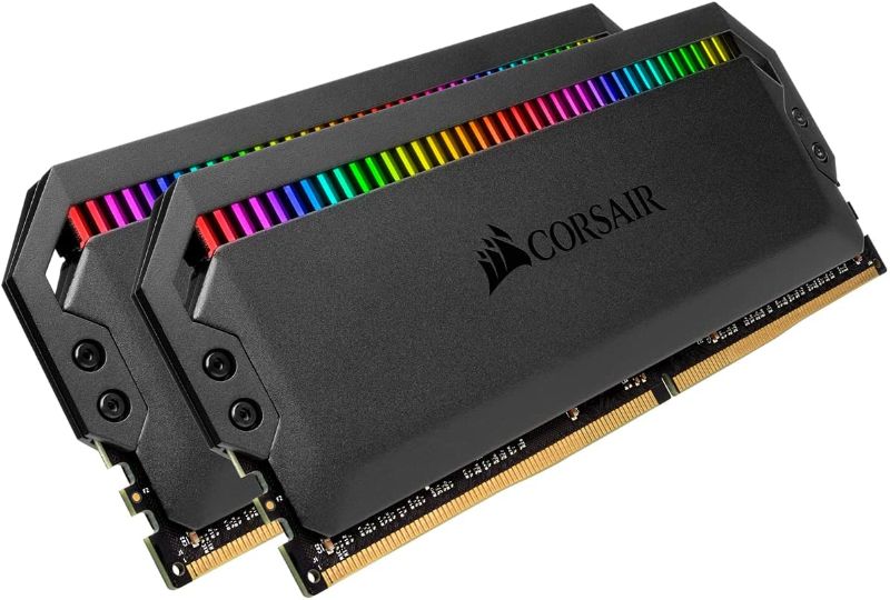 Photo 1 of CORSAIR Dominator Platinum RGB 32GB (2x16GB) DDR4 3600 (PC4-28800) C18 1.35V AMD Optimized Memory- Black
