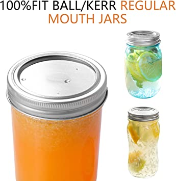 Photo 2 of 150-Count, Regular Mouth Canning Lids for Ball, Kerr Jars - Split-Type Metal Mason Jar Lids for Canning - Food Grade Material, 100% Fit & Airtight for Regular Mouth Jars (150 pcs, Regular Mouth). 70MM.
