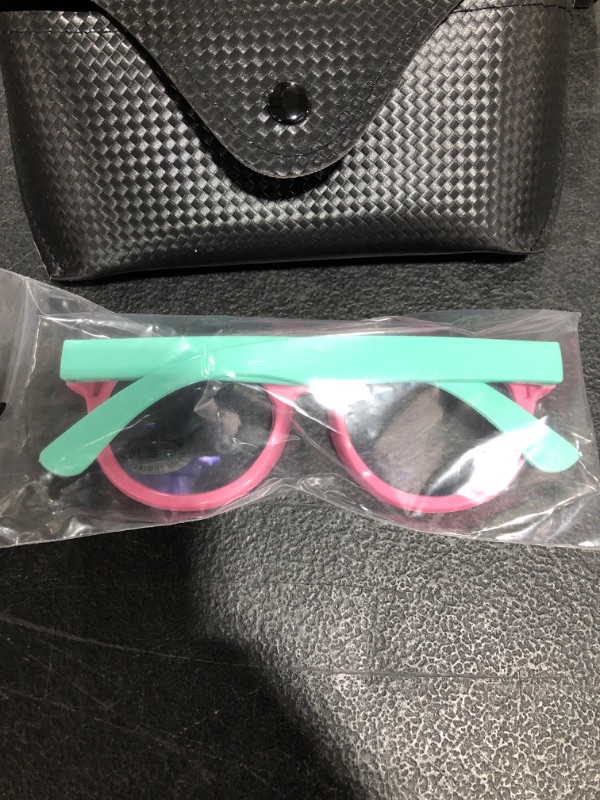 Photo 3 of BLUE LIGHT BLOCKING GLASSES FOR KIDS. BK-O2, PINK/GREEN.