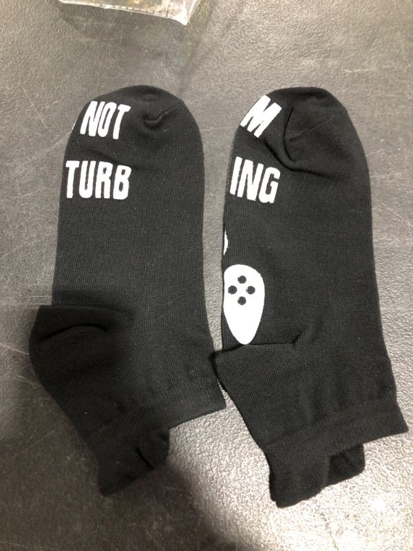 Photo 4 of Do Not Disturb I'm Gaming Socks, Gaming Sock Novelty Gifts for Teen Boys Mens Gamer Kids Sons Husbands Dad Father
ONE SIZE.
