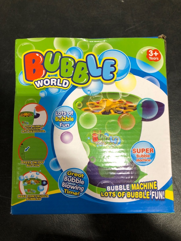 Photo 1 of BUBBLE WORLD SUPER BUBBLE MACHINE. AGES 3+.