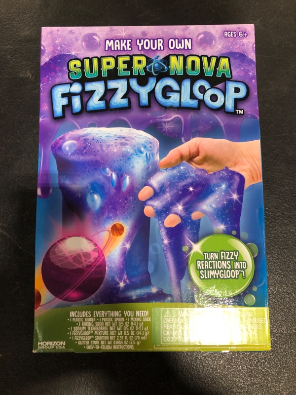 Photo 3 of Fizzygloop Super Nova DIY Slime Making Kit by Horizon Group USA, Make Your Own Fizzy, Sparkly, Gooey, Sticky, Stretchy Slime Putty, Add Color & Glitter, Purple
