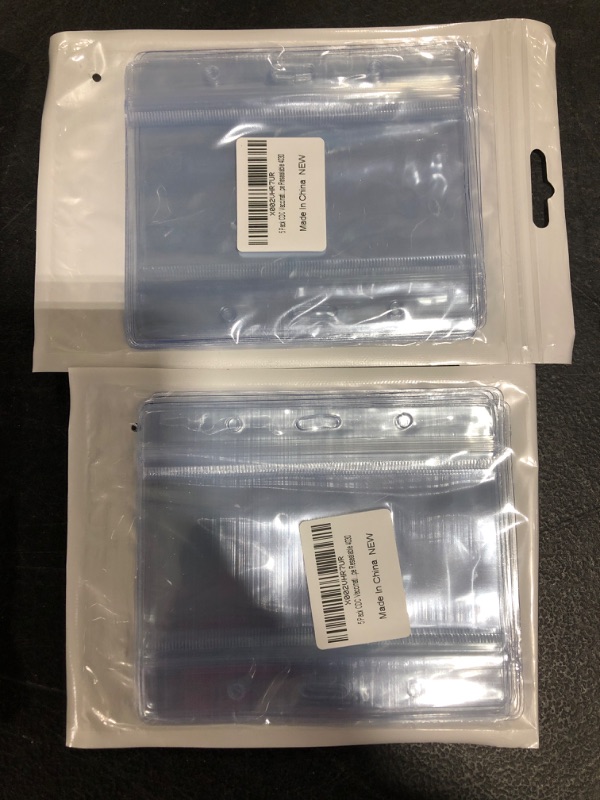 Photo 2 of CLEAR ID BADGE PROTECTIVE SLEEVES. LOT OF 4 PACKS.