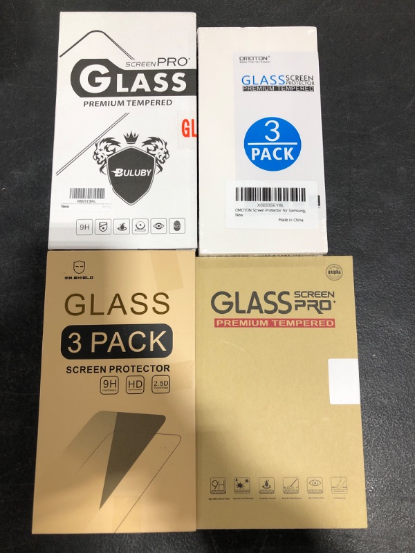 Photo 1 of VARIOUS SCREEN PROTECTORS FOR SMARTPHONES, LOT OF 4 ITEMS.