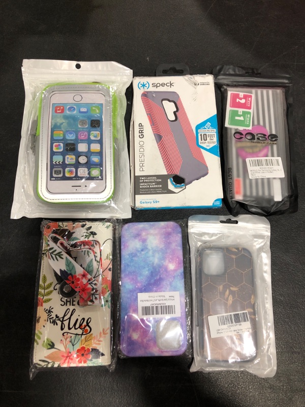 Photo 1 of VARIOUS SMARTPHONE CASES, LOT OF 6 ITEMS. STYLES & MODELS VARY.