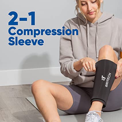 Photo 2 of Britech Elbow & Knee Ice Pack for Injuries Reusable Compression Sleeve – Knee Brace for Knee Pain, Elbow Pain, Ankle & Calf – Flexible Gel Cold Wrap for Recovery for Meniscus, ACL, MCL, Bursitis Pain Relief (Small)
