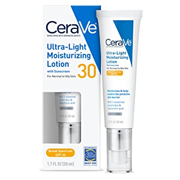 Photo 1 of CeraVe Moisturizing Lotion SPF 30| Sunscreen and Face Moisturizer with Hyaluronic Acid & Ceramides | Oil Free | 1.7 Ounce
