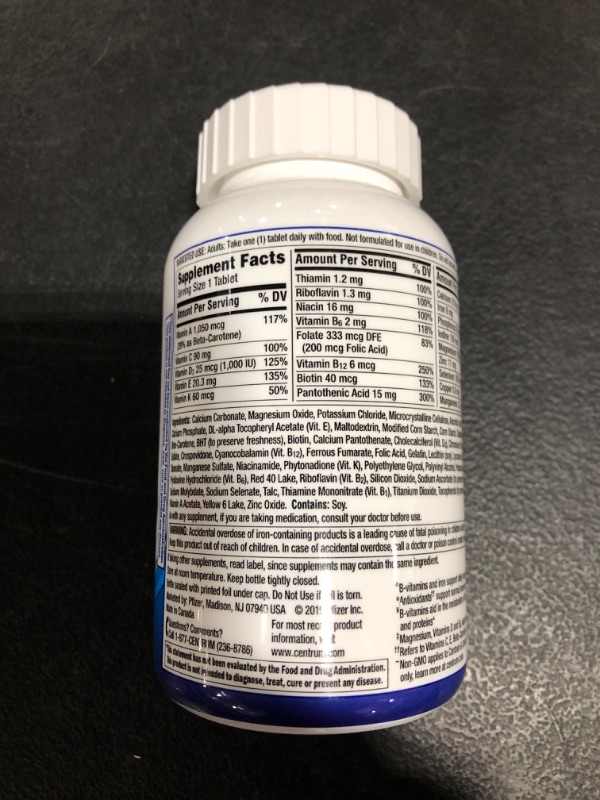 Photo 3 of Centrum Multivitamin for Men, Multivitamin/Multimineral Supplement with Vitamin D3, B Vitamins and Antioxidants, Gluten Free, Non-GMO Ingredients - 200 Count
01/2023.