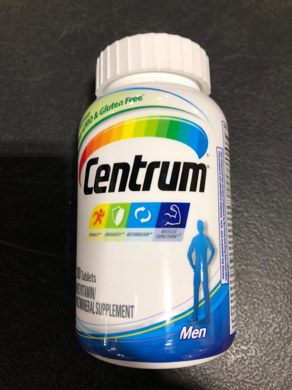 Photo 2 of Centrum Multivitamin for Men, Multivitamin/Multimineral Supplement with Vitamin D3, B Vitamins and Antioxidants, Gluten Free, Non-GMO Ingredients - 200 Count
01/2023.
