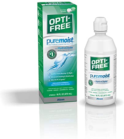 Photo 1 of Opti-Free Puremoist Multi-Purpose disinfecting Solution with Lens case, 16 Fl Oz
